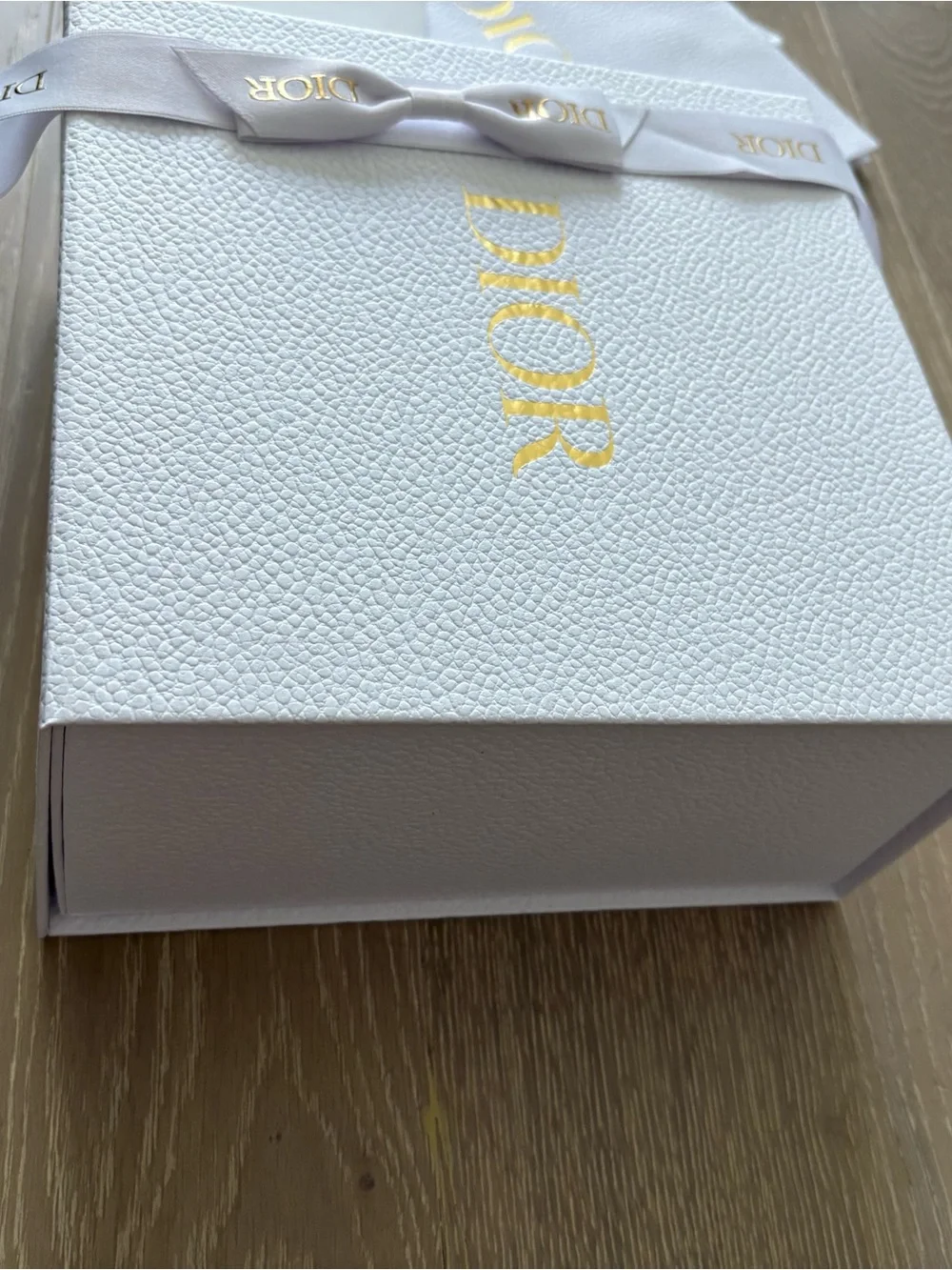 Dior gift box and bag with logo ribbon
